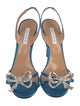 Aquazzura Satin Crystal Embellishments Sandals