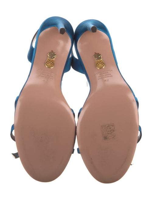 Aquazzura Satin Crystal Embellishments Sandals