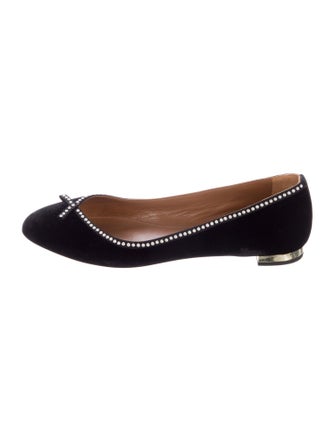 Aquazzura Velvet Grosgrain Trim Flats