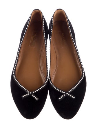 Aquazzura Velvet Grosgrain Trim Flats