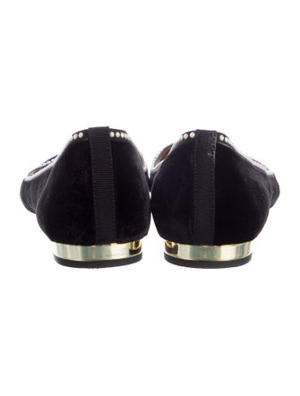 Aquazzura Velvet Grosgrain Trim Flats