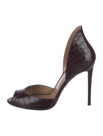 Aquazzura Crocodile Animal Print D'Orsay Pumps
