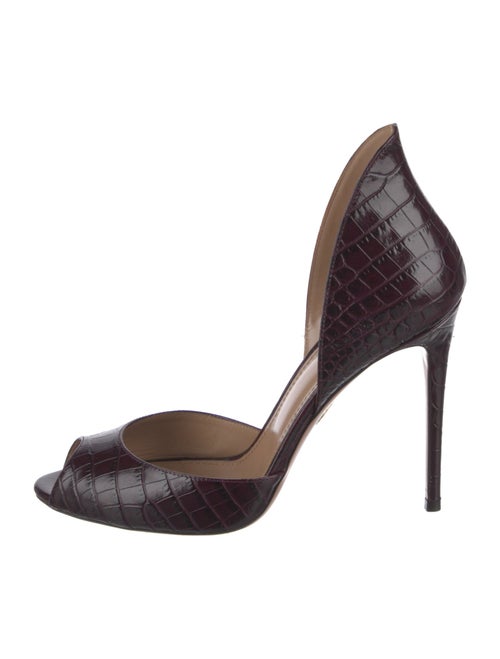 Aquazzura Crocodile Animal Print D'Orsay Pumps