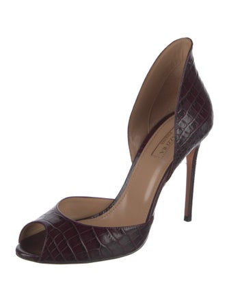 Aquazzura Crocodile Animal Print D'Orsay Pumps