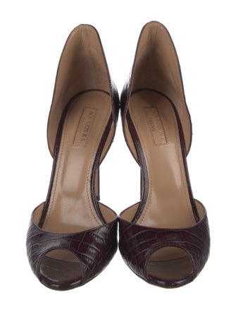 Aquazzura Crocodile Animal Print D'Orsay Pumps