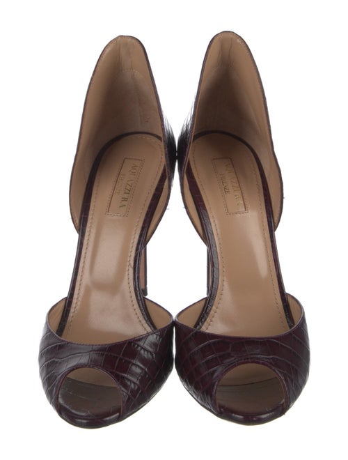 Aquazzura Crocodile Animal Print D'Orsay Pumps