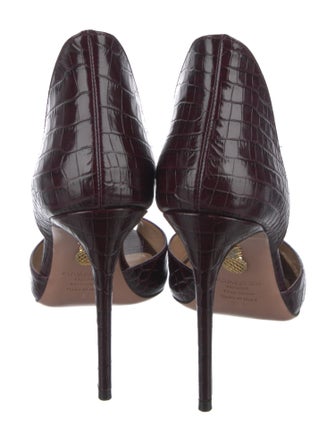 Aquazzura Crocodile Animal Print D'Orsay Pumps