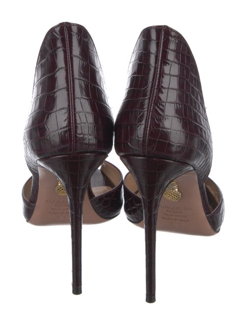 Aquazzura Crocodile Animal Print D'Orsay Pumps