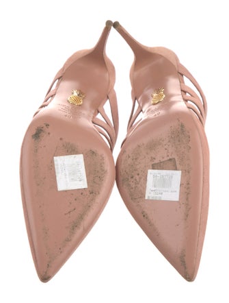 Aquazzura Suede Cutout Accent Mules