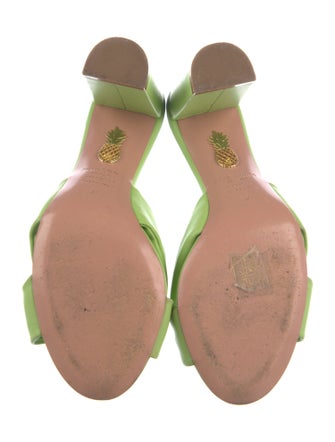 Aquazzura Leather Animal Print Slides