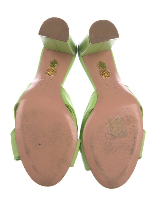 Aquazzura Leather Animal Print Slides