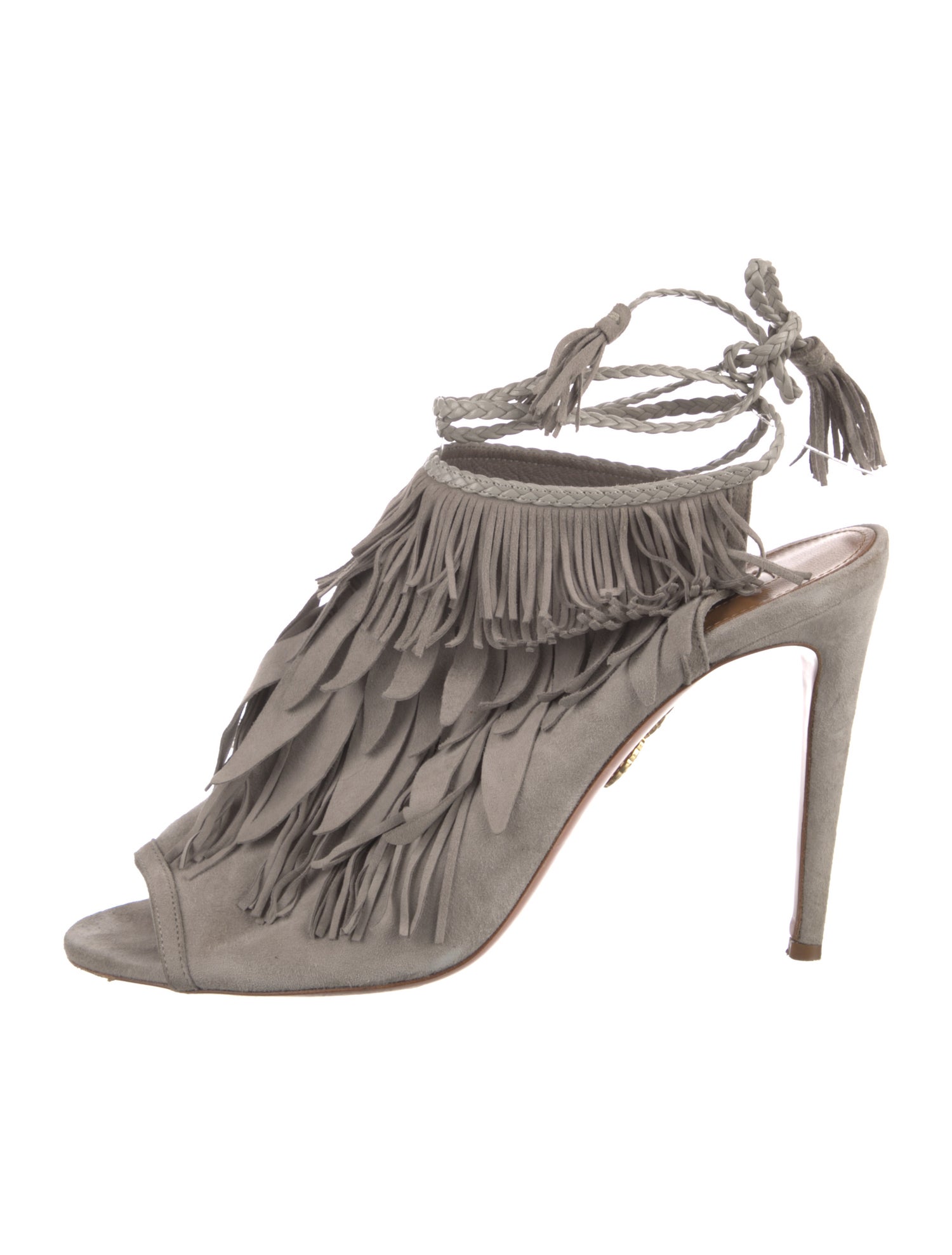 Aquazzura Suede Tassel Accents Sandals