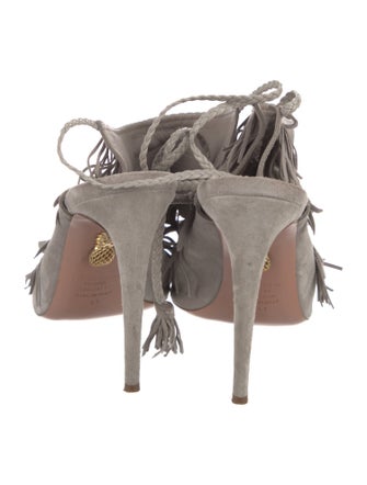 Aquazzura Suede Tassel Accents Sandals