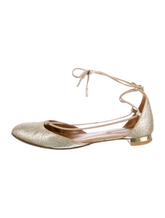 Aquazzura Glitter Glitter Accents Flats
