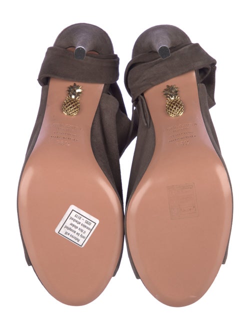 Aquazzura Suede Fringe Trim Accent Slingback Sandals