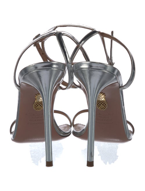 Aquazzura Leather Crystal Embellishments Sandals