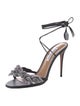 Aquazzura Leather Crystal Embellishments Sandals