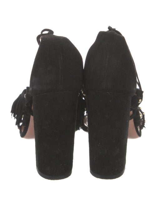 Aquazzura Suede Tassel Accents Gladiator Sandals