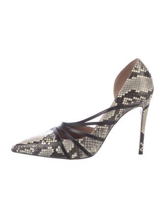 Aquazzura Embossed Leather Animal Print D'Orsay Pumps