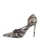 Aquazzura Embossed Leather Animal Print D'Orsay Pumps