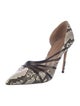 Aquazzura Embossed Leather Animal Print D'Orsay Pumps