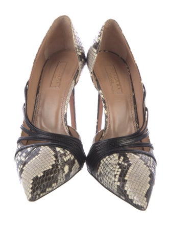 Aquazzura Embossed Leather Animal Print D'Orsay Pumps