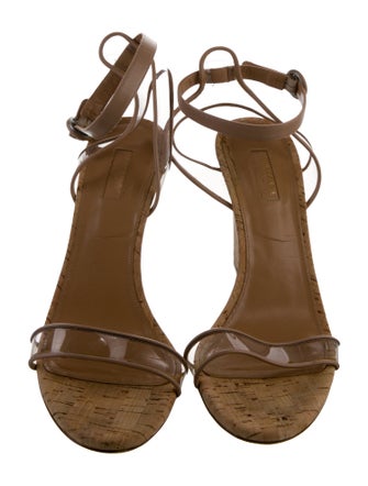 Aquazzura Leather Leather Trim Embellishment Sandals