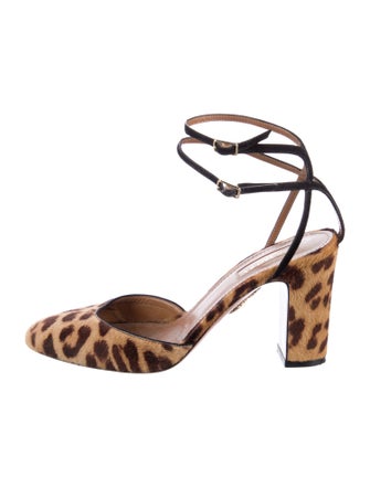 Aquazzura Ponyhair Animal Print D'Orsay Pumps