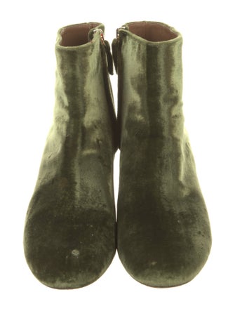 Aquazzura Velvet Leather Trim Embellishment Boots