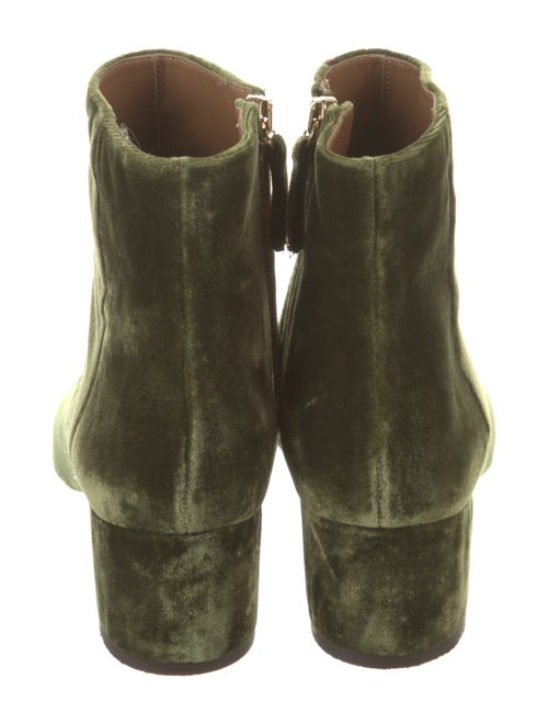 Aquazzura Velvet Leather Trim Embellishment Boots