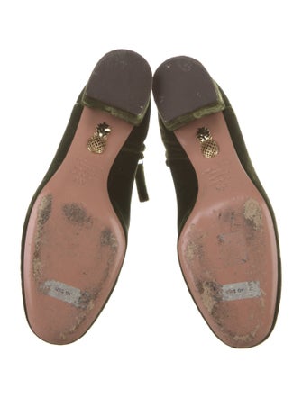 Aquazzura Velvet Leather Trim Embellishment Boots