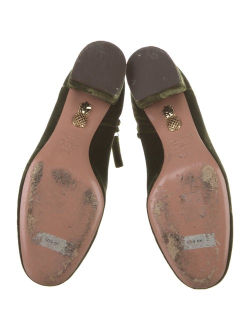 Aquazzura Velvet Leather Trim Embellishment Boots