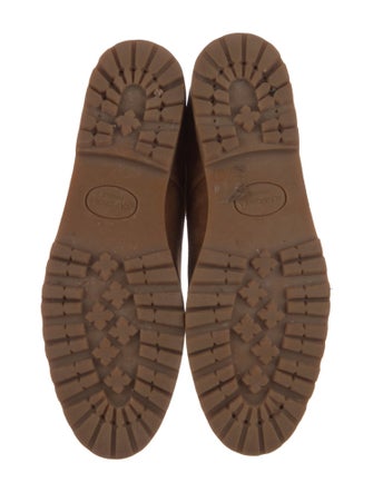 Aquazzura Faux Pearl Accents Suede Combat Boots