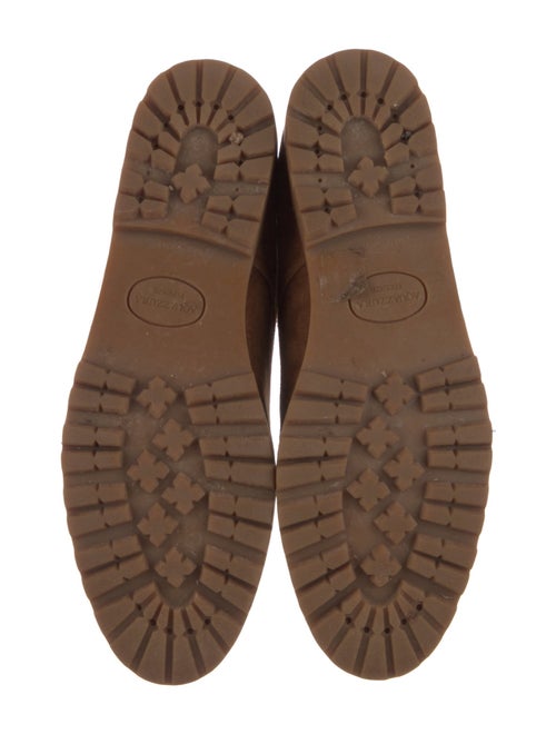 Aquazzura Faux Pearl Accents Suede Combat Boots