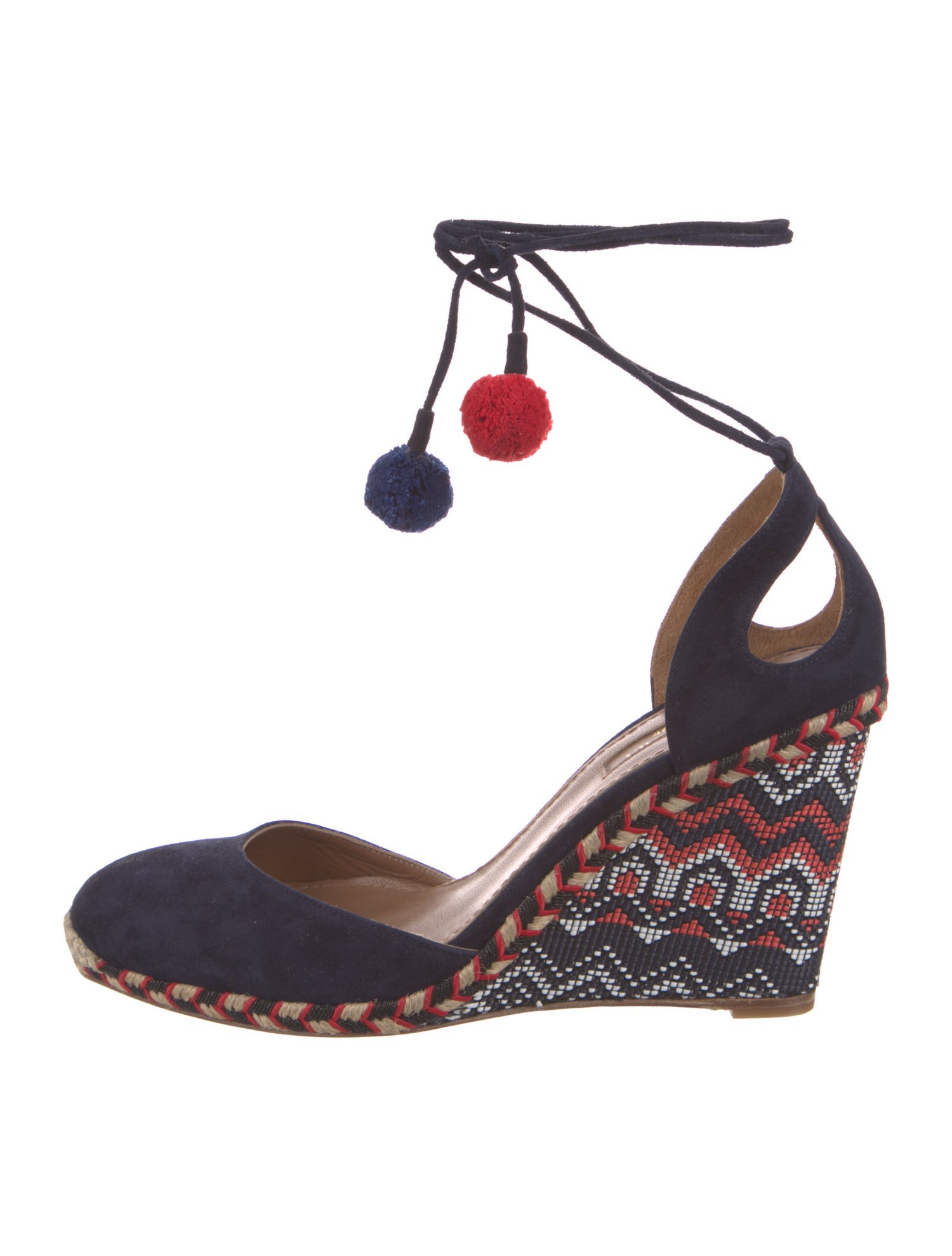 Aquazzura Suede Printed D'Orsay Pumps