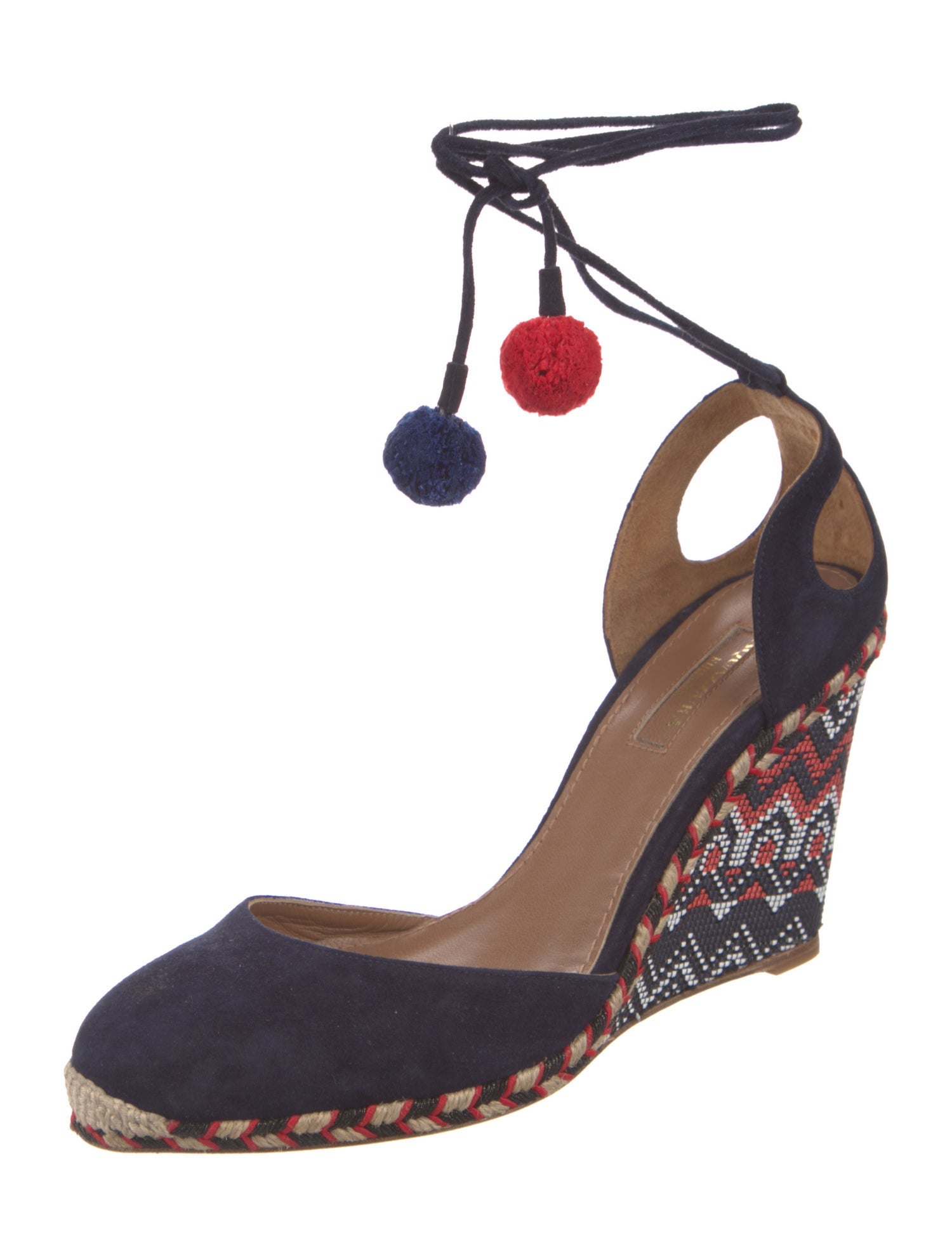 Aquazzura Suede Printed D'Orsay Pumps