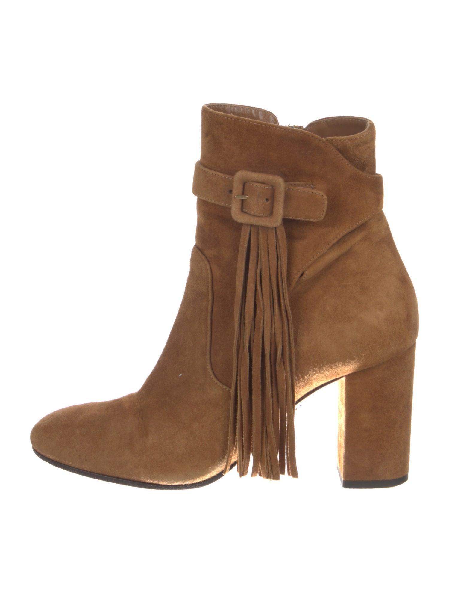 Aquazzura Suede Fringe Trim Accent Boots