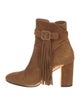 Aquazzura Suede Fringe Trim Accent Boots
