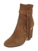 Aquazzura Suede Fringe Trim Accent Boots