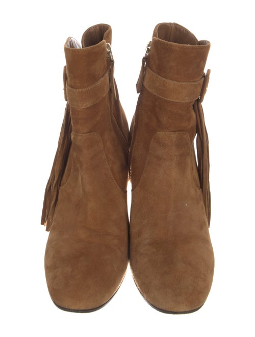 Aquazzura Suede Fringe Trim Accent Boots