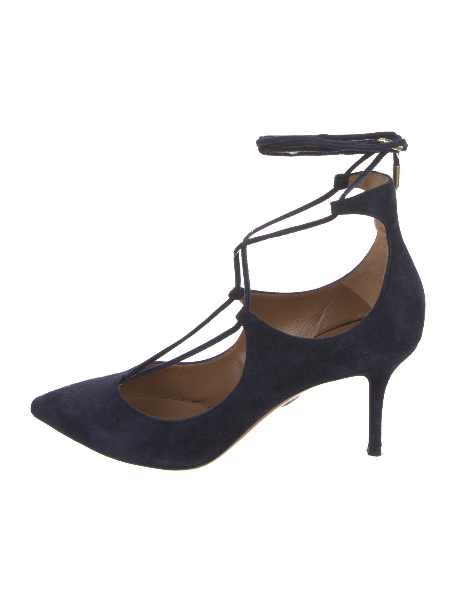 Aquazzura Suede T-Strap Pumps