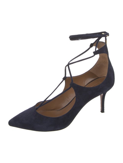 Aquazzura Suede T-Strap Pumps