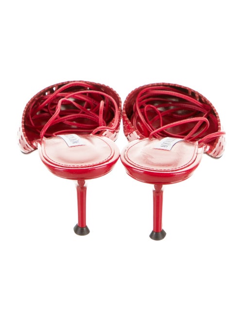 Aquazzura Patent Leather Lasercut Accents Slingback Pumps