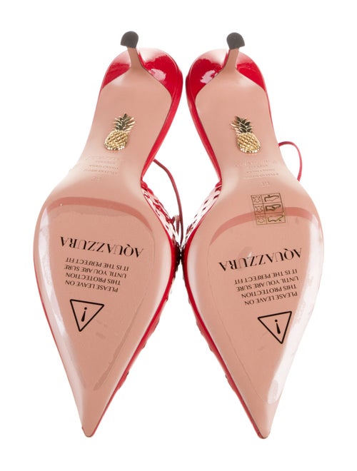 Aquazzura Patent Leather Lasercut Accents Slingback Pumps
