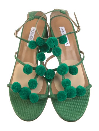 Aquazzura Pom-Pom Embellishments Sandals