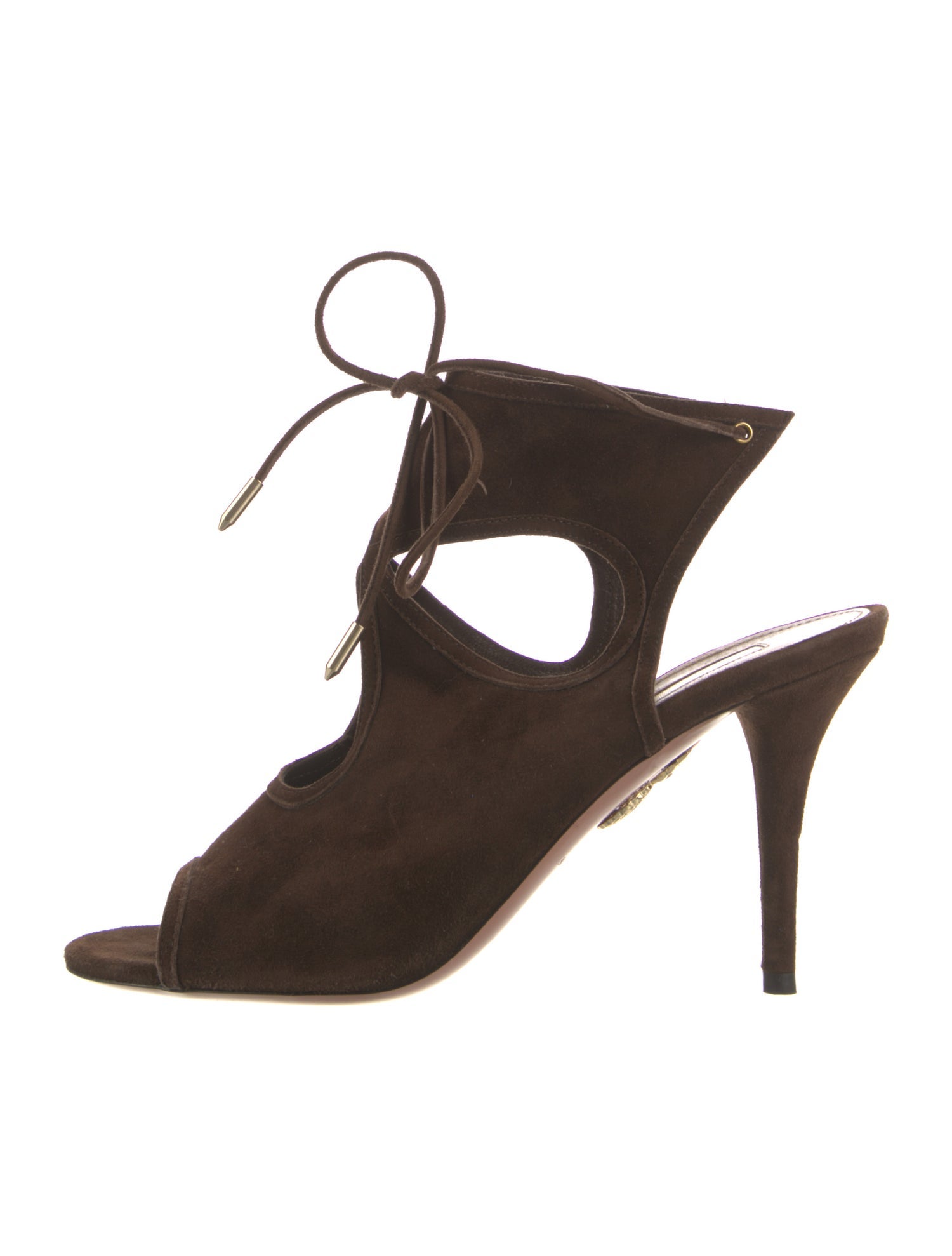 Aquazzura Suede Cutout Accent Slingback Sandals