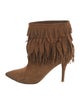 Aquazzura Suede Fringe Trim Accent Boots