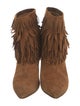 Aquazzura Suede Fringe Trim Accent Boots