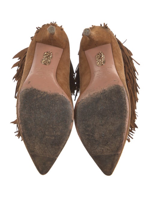 Aquazzura Suede Fringe Trim Accent Boots