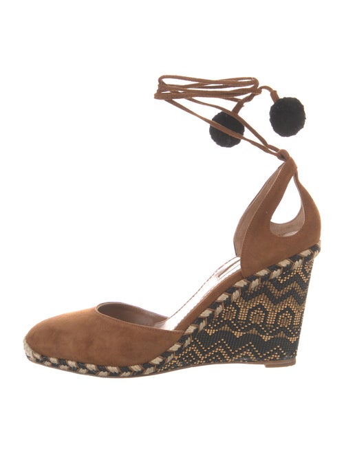 Aquazzura Suede Printed D'Orsay Pumps